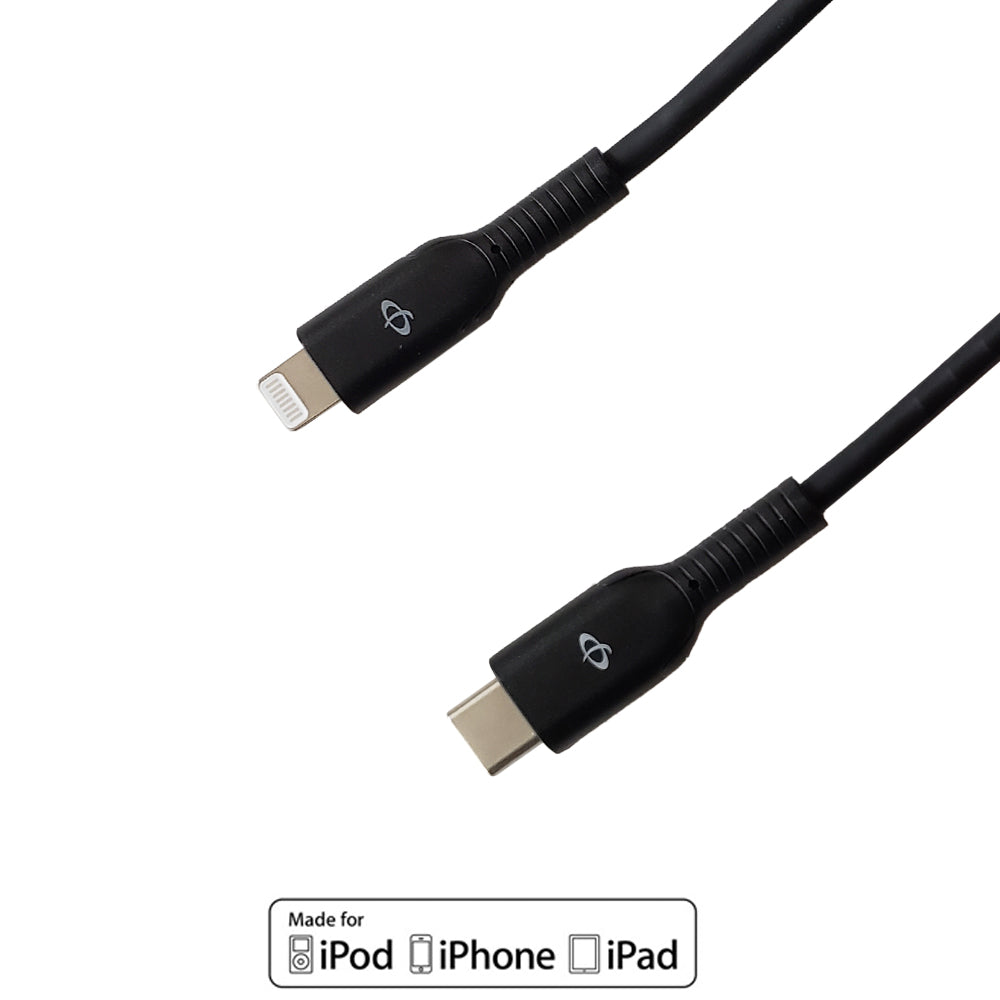 Apple iPhone 8-pin Lightning to USB Type-C Male Cable - 6ft - Black