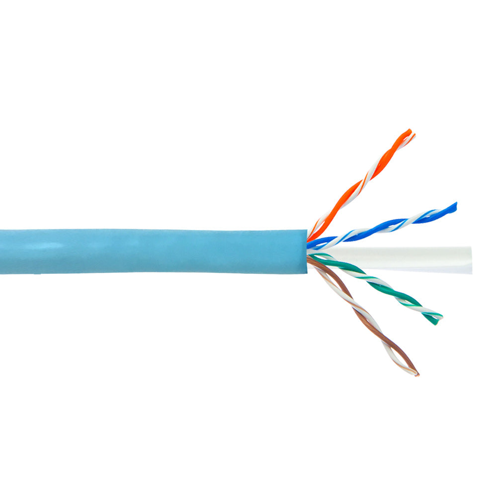 1000ft 4 Pair CAT6A Stranded 24AWG UTP FT4/CMR Bulk Cable - Aqua