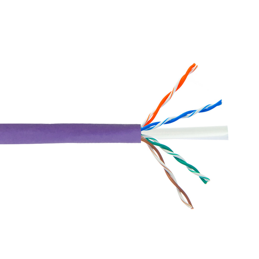 4 Pair CAT6 Solid U/UTP 550Mhz 23AWG CMR Riser Bulk Cable - 50ft - Blue