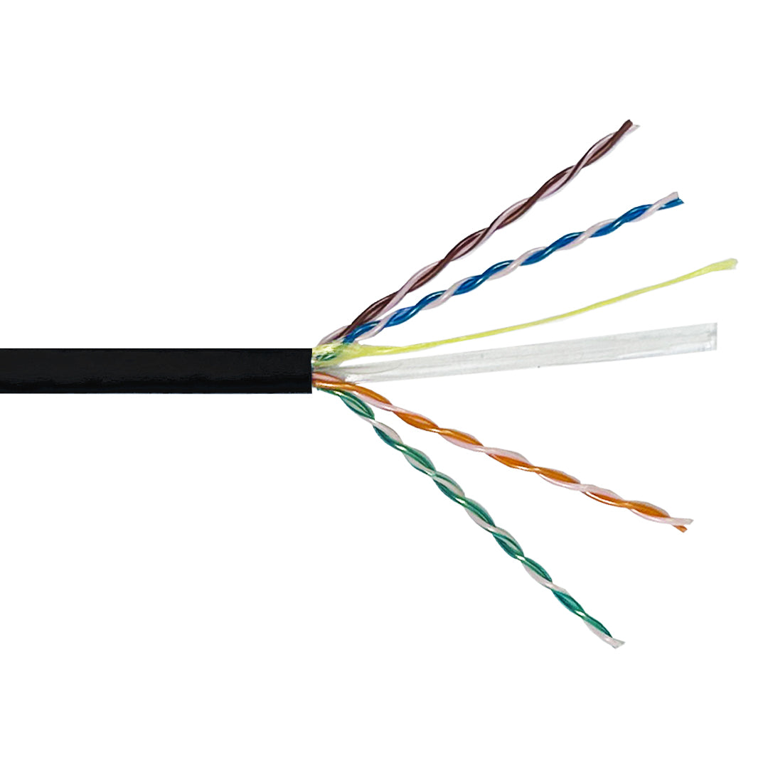 1000ft CAT6A Solid U/UTP 650Mhz 23AWG CMP Plenum Bulk Cable - Black