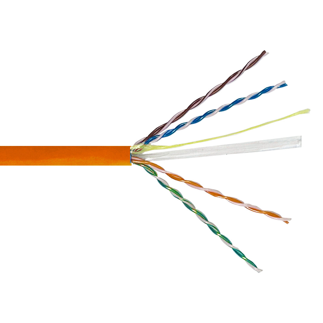 1000ft 4 Pair CAT6 Solid U/UTP 550Mhz 23AWG CMP Plenum Bulk Cable - Yellow