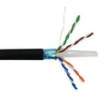 1000ft CAT6 550Mhz Solid Shielded F/UTP 23AWG CMP Plenum Bulk Cable - Black