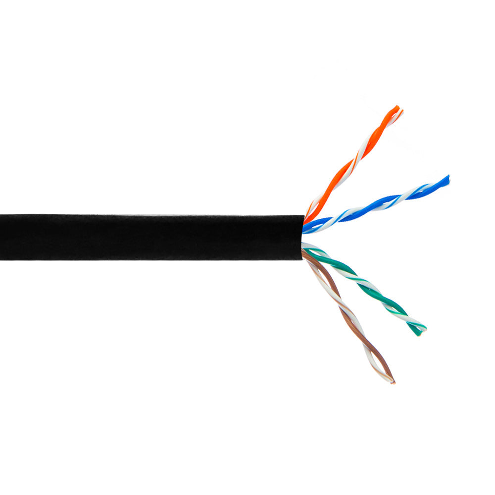 1000ft 4 Pair CAT6 Stranded 24AWG UTP FT4/CMR Bulk Cable - Black