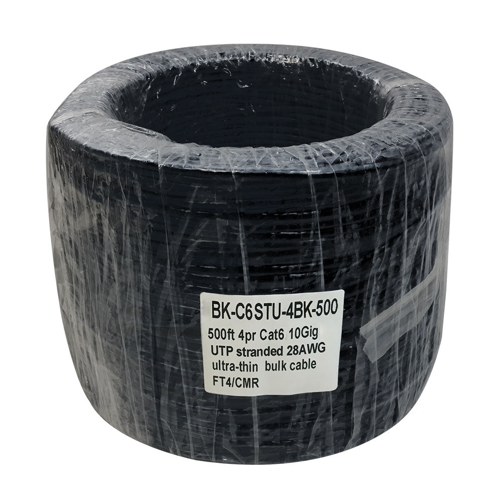 500ft 4 Pair CAT6 UTP Stranded 28AWG Ultra-Thin Bulk Cable FT4 - Blue