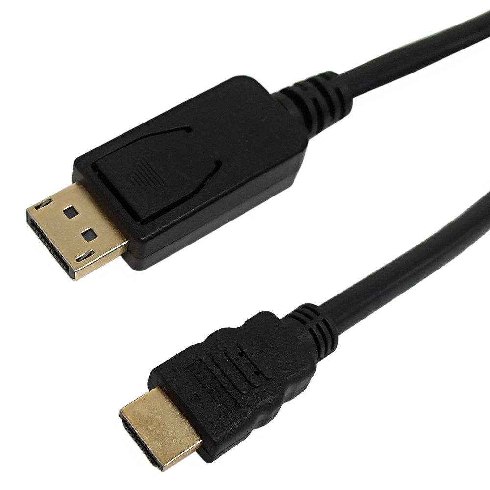 DisplayPort Male to HDMI Male Cable with Audio - 4Kx2K 60Hz - 28AWG CL3/FT4 - 15ft