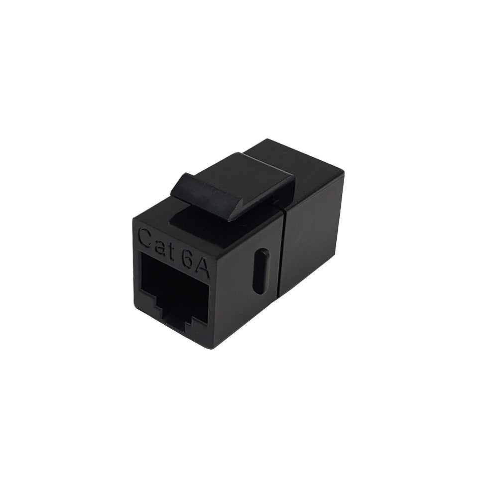 Cat6a RJ45 Female to Female Keystone Jack - Black