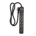 6 Outlet Power Strip - 45 Degree Angle 5-15P Plug - 3ft - Black