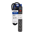 6 Outlet Power Strip - 45 Degree Angle 5-15P Plug - 6ft - Black