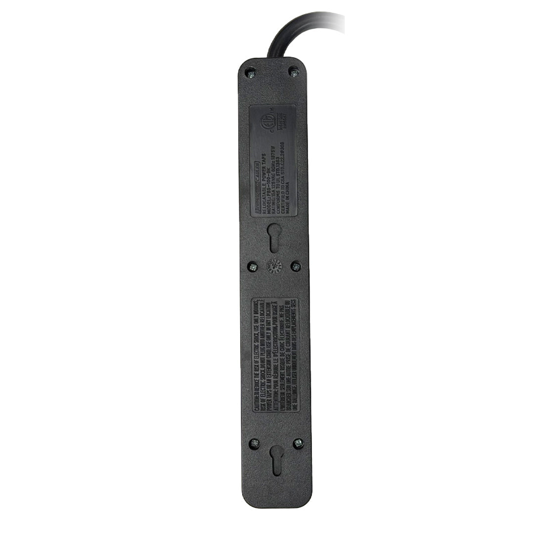 6 Outlet Power Strip - 45 Degree Angle 5-15P Plug - 3ft - White