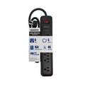 6 Outlet 900J Surge Protector - 45 Degree Angle 5-15P Plug – Circuit Breaker - 6ft - Black