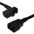 IEC C13 Left Angle to IEC C14 Power Cable - 18AWG - SJT Jacket - 6ft