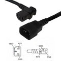 IEC C13 Left Angle to IEC C14 Power Cable - 18AWG - SJT Jacket - 12ft