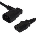 IEC C13 to IEC C14 Left Angle Power Cable - 18AWG - SJT Jacket - 6ft