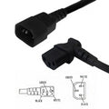 IEC C13 Right Angle to IEC C14 Power Cable - 18AWG - SJT Jacket - 12ft