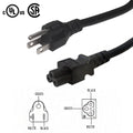 5-15P to C5 (Three Prong) Power Cable - SJT Jacket - 12ft