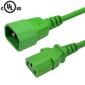 IEC C13 to IEC C14 Power Cable - SJT Jacket - 14AWG (15A 250V) - 2ft - Black