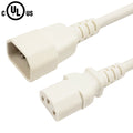 IEC C13 to IEC C14 Power Cable - SJT Jacket - 14AWG (15A 250V) - 3ft - Black
