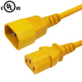 IEC C13 to IEC C14 Power Cable - SJT Jacket - 14AWG (15A 250V) - 3.5ft - Black