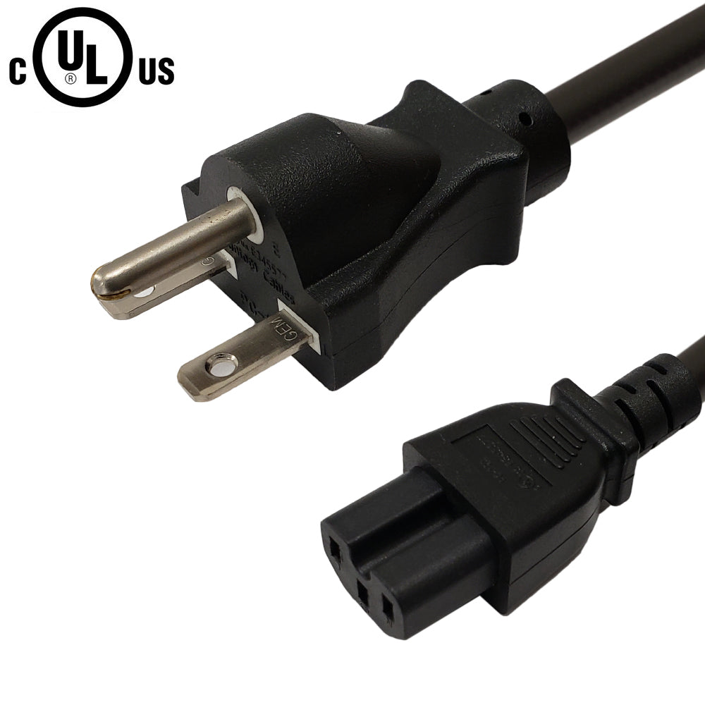 6-15P to C15 Power Cable - 14AWG (15A 250V) - SJT Jacket - 3ft