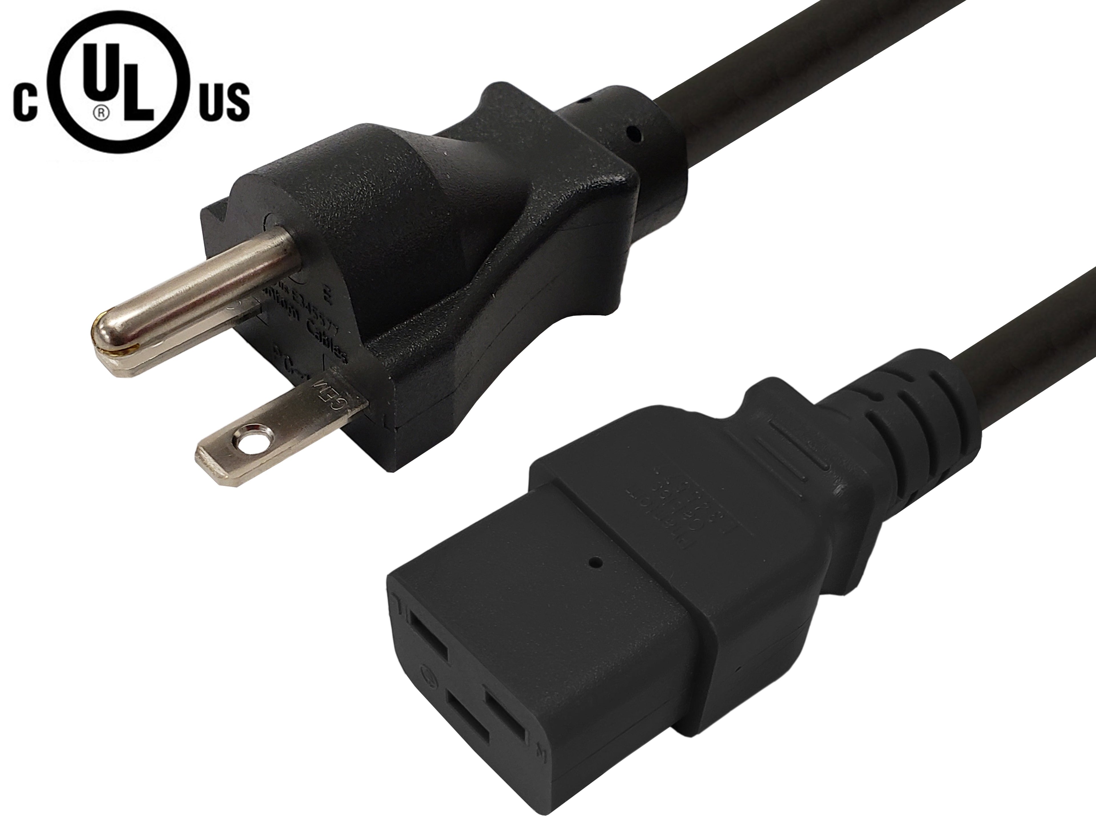 6-15P to C19 Power Cable - SJT Jacket - 3ft