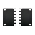 2U 23 inches to 19 inches Reducer Panel Adapter, Square Hole - Black (Pair)