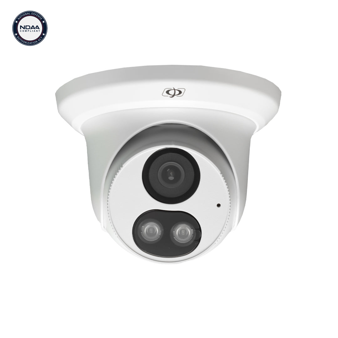 8MP Turret IP Camera - 2.8mm Lens - AI - Color Night Vision - Microphone/Speaker - IP67 Rated - White